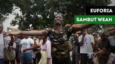 Ekpresi kegembiraan rakyat Liberia saat legenda AC Milan,George Weah terpilih menjadi Presiden.