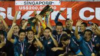 Timnas Singapura saat menjadi juara AFF Cup 2012 (PORNCHAI KITTIWONGSAKUL / AFP)