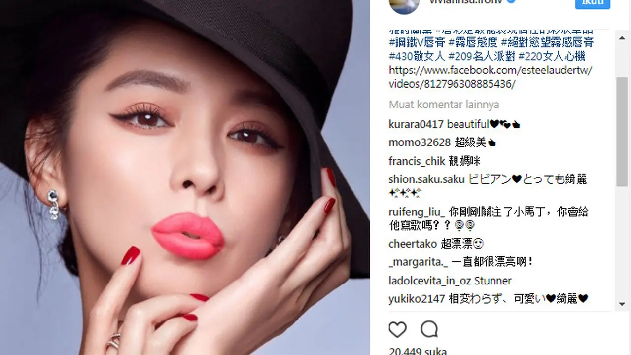 Tubuh Ideal ala Seleb Taiwan Vivian Hsu? Ini Rahasiannya