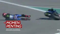 Berita video momen-momen penting yang terjadi saat balapan MotoGP seri Algarve, di mana Fabio Quartararo mengalami crash, dan Pecco Bagnaia menjadi juara, Minggu (7/11/2021).
