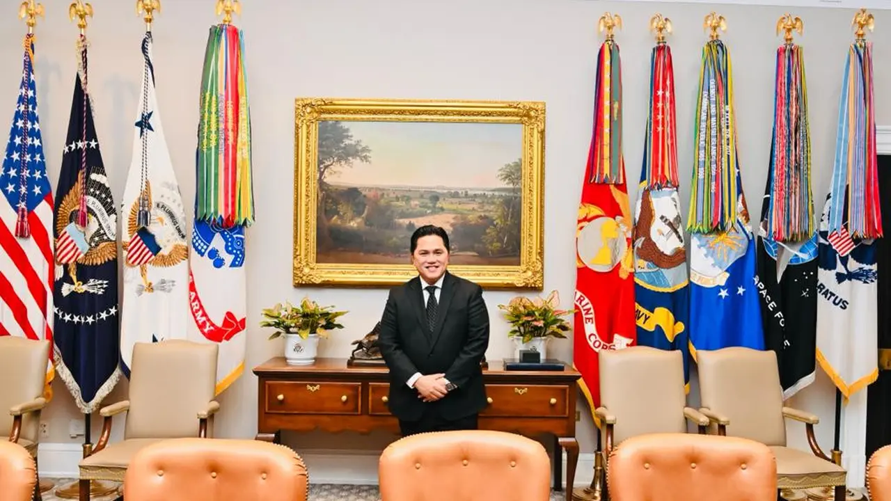 Menteri BUMN yang juga menjabat sebagai Menteri Koordinator Bidang Kemaritiman dan Investasi Ad Interim Erick Thohir di Washington DC, Amerika Serikat, (Dok Kementerian BUMN)