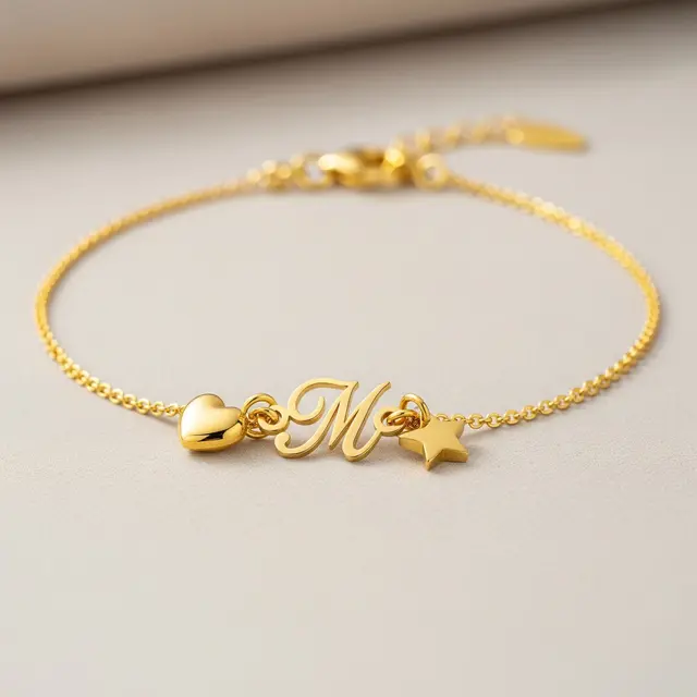 Model Gelang Emas 24K 1 Gram Hadiah Custom Inisial