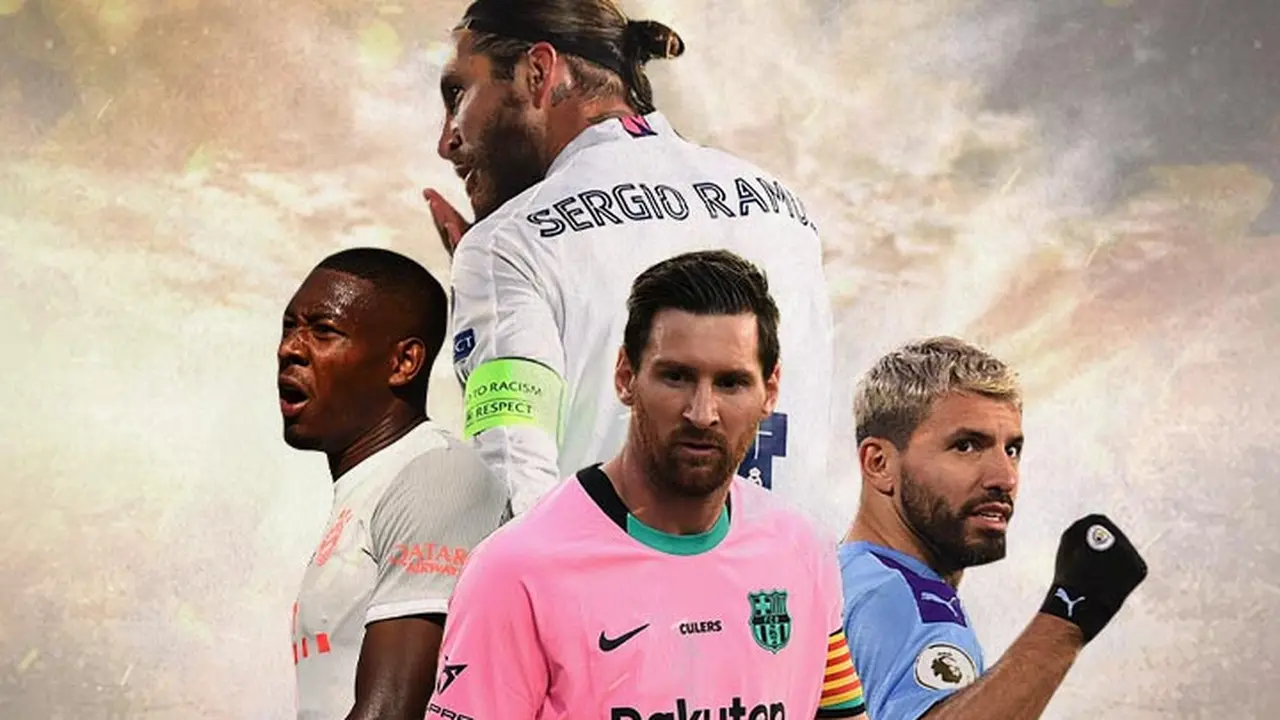 Ilustrasi - Lionel Messi, Sergio Ramos, Sergio Aguero, David Alaba
