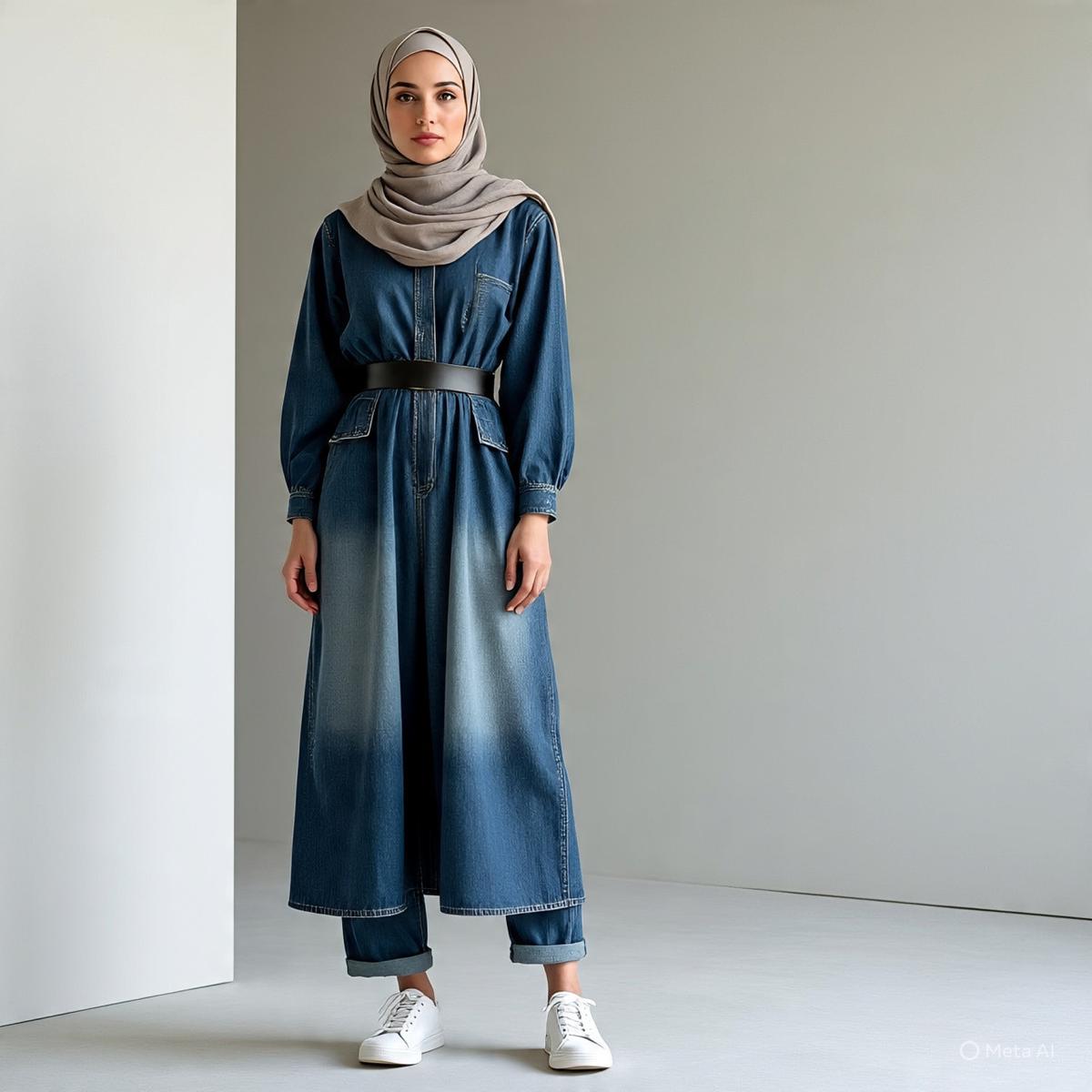 Ilustrasi Gamis Jeans