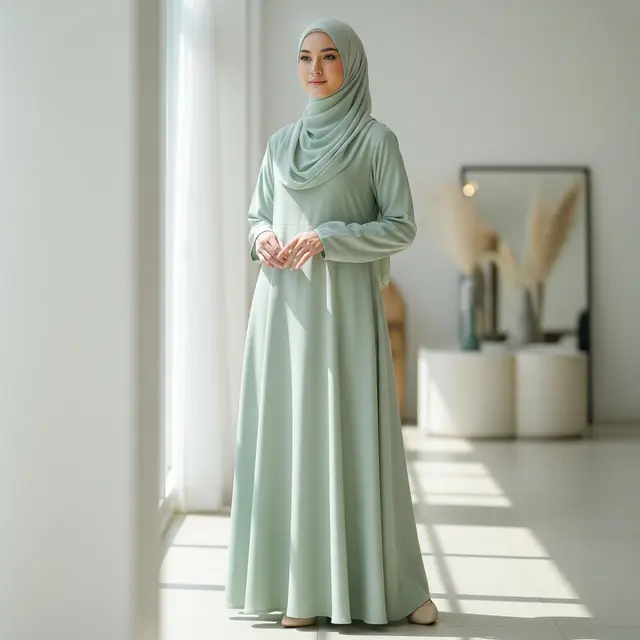Model Gamis Terbaru Bahan Katun
