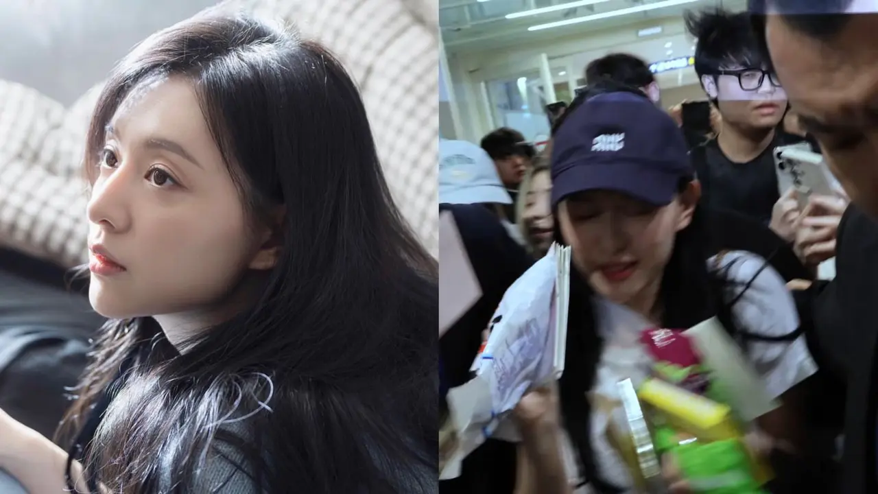 Kolase Kim Ji Won dikerubungi penggemar