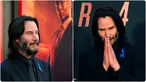 Foto kolase saat Keanu Reeves menghadiri premiere film John Wick: Chapter 4 di TCL Chinese Theater, Los Angeles, Amerika Serikat, Senin (20/3/2023). (AP Photo/Chris Pizzello)