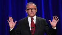 PM Anthony Albanese menang pemilu Australia. Ia menjadi pemimpin Australia pertama yang terpilih berturut-turut untuk periode kedua pada Sabtu 3 Mei 2025. (AP/Rick Rycroft)