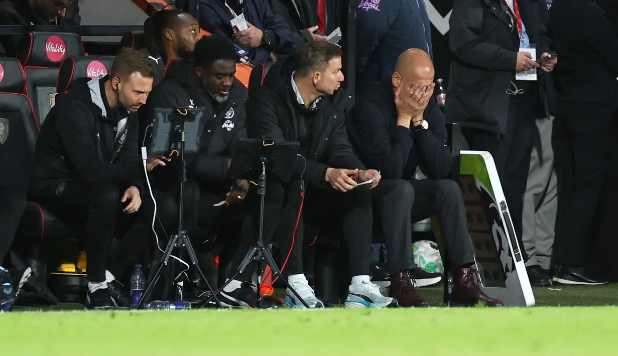 Hal tersebut menyusul hasil imbang 1-1 saat The Cityzens bertandang ke markas Bournemouth di Vitality Stadium, Selasa (19/05/2026) waktu setempat. (AP Photo/Ian Walton)