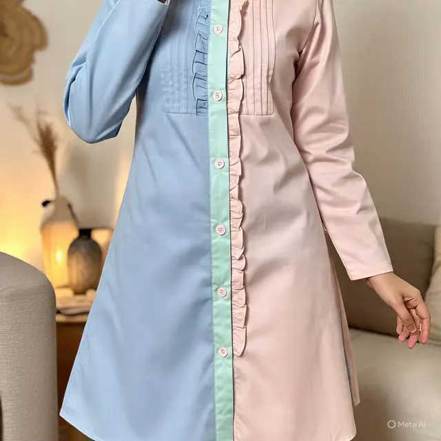 Tunik Panjang Kancing Depan