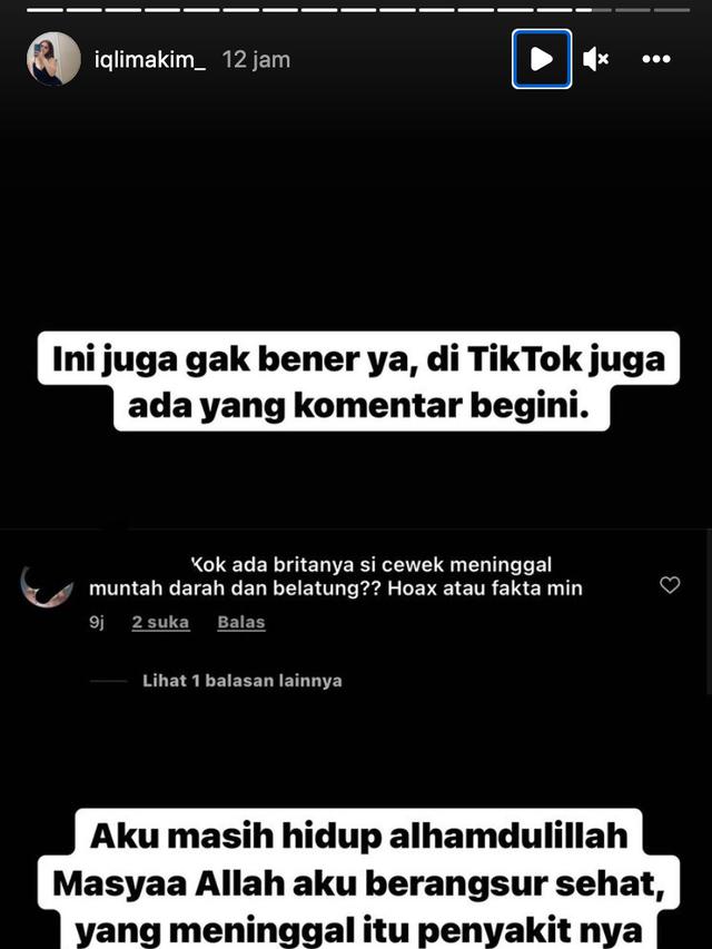 Iqlima Kim bantah isu dirinya meninggal dunia