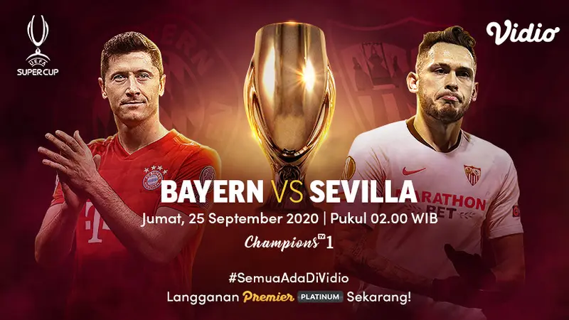 Saksikan Live Streaming Piala Super Eropa di Vidio Bayern Munchen