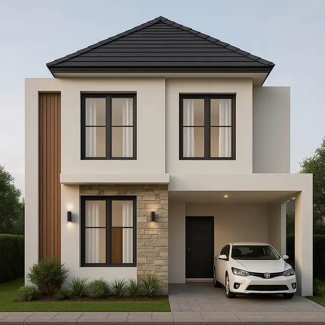 Desain Rumah Ukuran 8x9 Tampak Depan