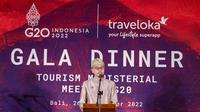 Albert, Co – Founder, Traveloka memberikan kata sambutan dalam Tourism Ministerial Meeting yang merupakan bagian dari rangkaian kegiatan Tourism Working Group (TWG) di Nusa Dua, Bali. (Dok. Istimewa)