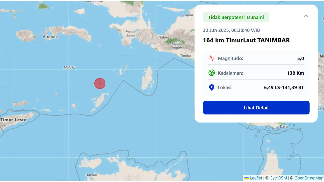 Gempa Tanimbar M5