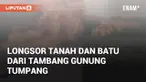 Viral video longsoran material tanah dan batu dari tambang emas Gunung Tumpang Pitu. Longsor diduga akibat aktivitas blasting oleh PT Bumi Suksesindo (BSI)