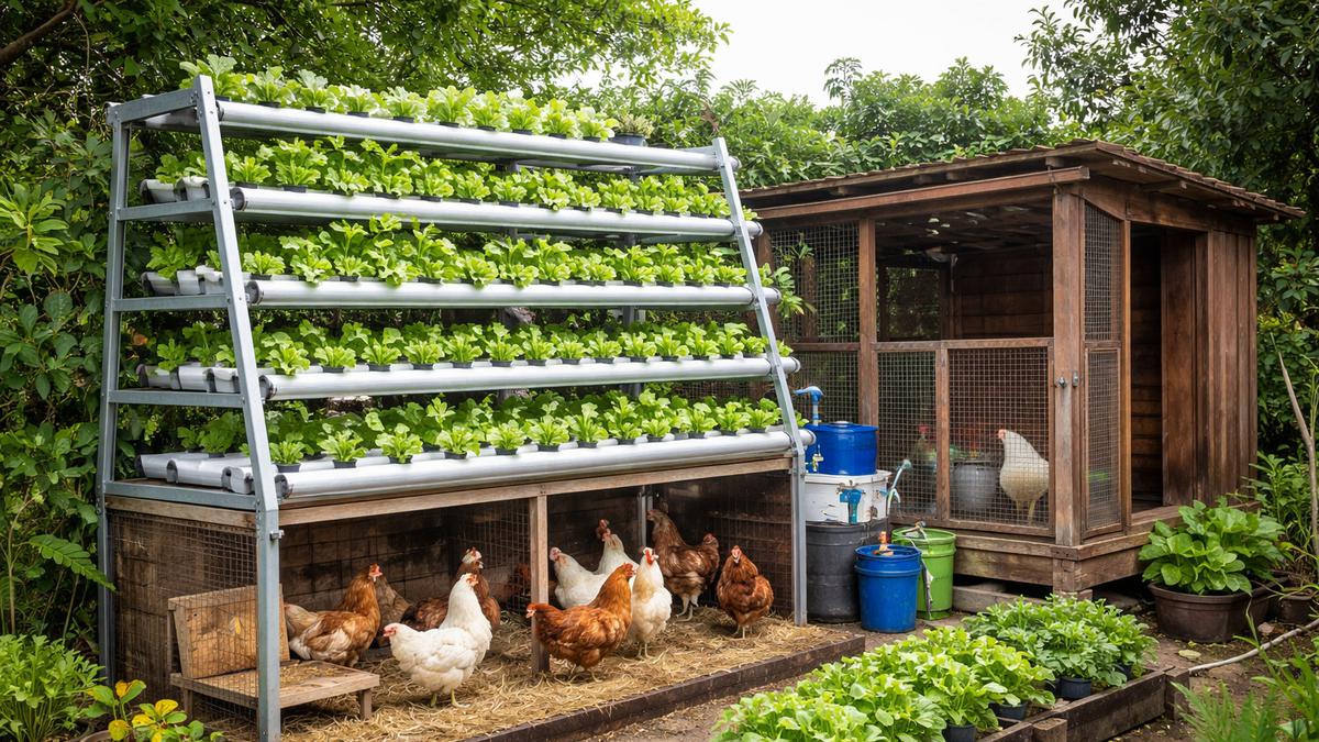 Cara Membuat Kebun Ayam Sekaligus Hidroponik Sayur, Pastikan Perawatan Tepat