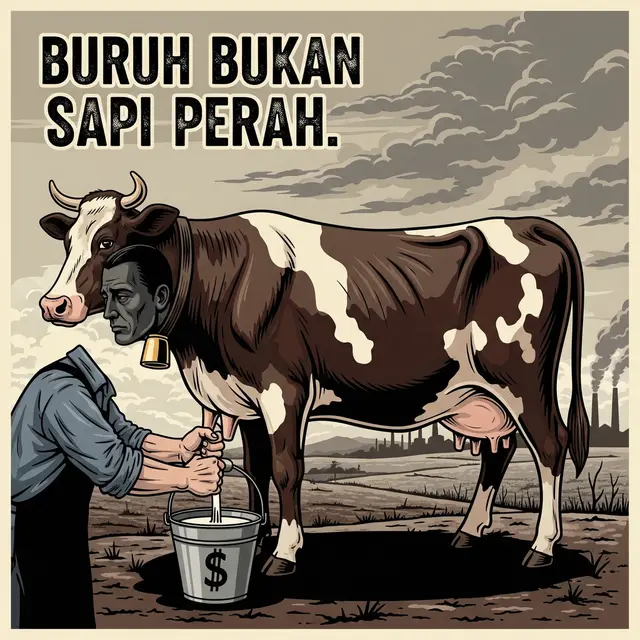 Contoh Poster Hari Buruh (Image by Gemini AI)
