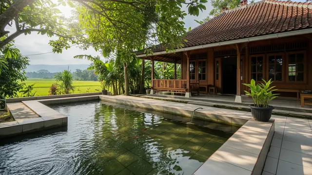 Model Kolam Ikan Dangkal di Teras Rumah/Gemini AI