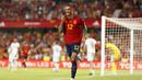 Selebrasi striker Timnas Spanyol, Joselu setelah mencetak gol ketiga timnya ke gawang Timnas Siprus pada laga Grup A Kualifikasi Euro 2024 di Granada, Spanyol, Rabu (13/9/2023) dini hari WIB. (AP Photo/Fermin Rodriguez)