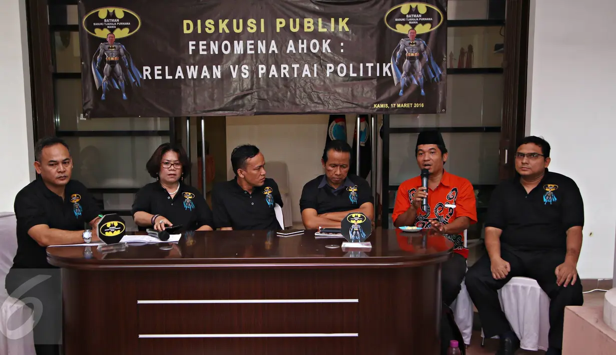 Suasana acara deklarasi Basuki Tjahaja Purnama Mania (Batman) di Jakarta, Kamis (17/3/2016). Dalam deklarasi tersebut, Batman menyatakan siap memenangkan Ahok sebagai Gubernur DKI Jakarta periode 2017-2022. (Liputan6.com/Immanuel Antonius)