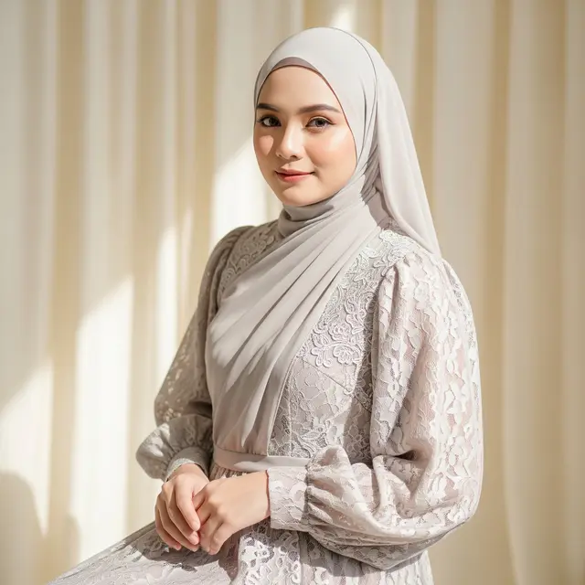 9 Model Dress Brokat Premium Lengan Balon, Inspirasi Busana Kondangan