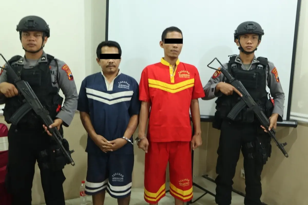 Rilis pers pengungkapan kasus pencurian dan peredaran narkoba Polres Pemalang, Jumat, 12 Juli 2019. (Foto: Liputan6.com/Polres PML/Muhamad Ridlo)