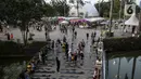 Suasana saat warga berlibur di salah satu mal di Jakarta, Sabtu (15/5/2021). Libur Lebaran dimanfaatkan sebagian warga Jakarta yang tidak dibolehkan mudik untuk berekreasi ke mal. (Liputan6.com/Johan Tallo)