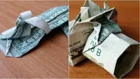 Bikin origami dengan berbagai bentuk, ada sandal jepit hingga kamera yang dikreasikan dengan uang Dollar. Sumber : brainberries.co