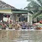 Zumi Zola meninjau lokasi banjir di Kabupaten Muarojambi. (Bangun Santoso/Liputan6.com)