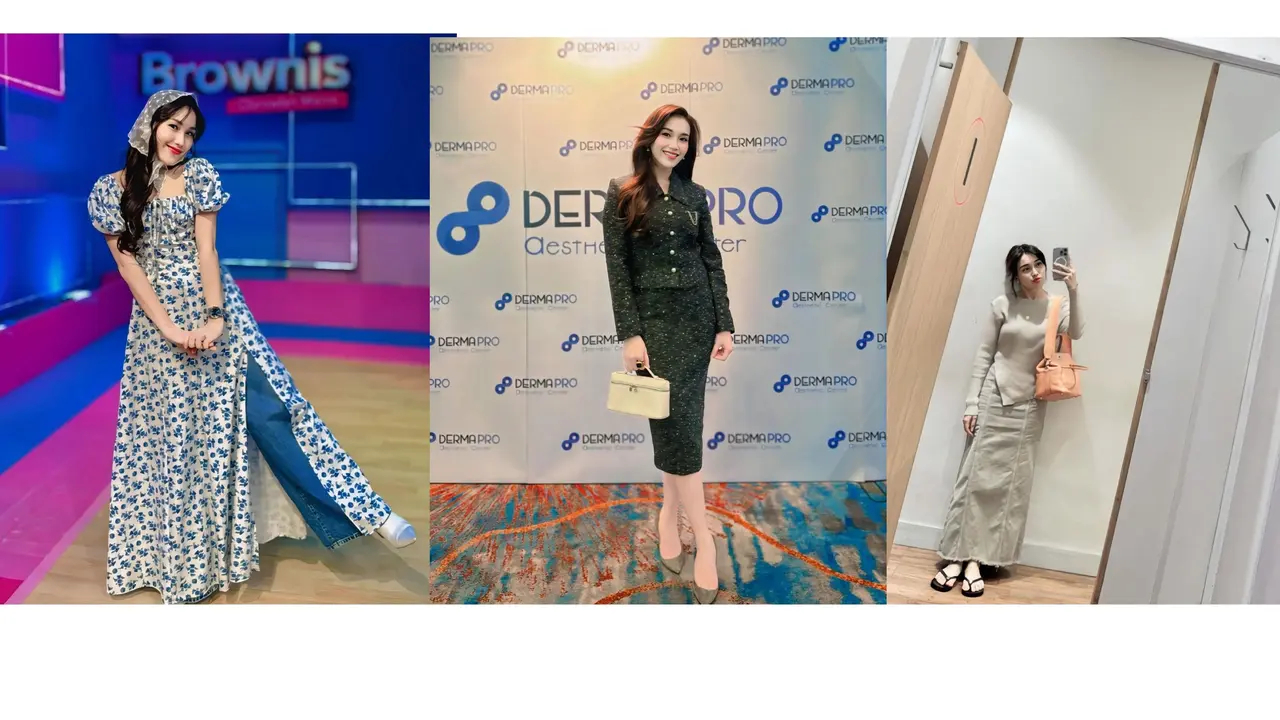 Gaya Ayu Tingting Kenakan Outfit dengan Style Korea