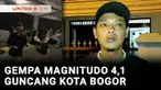 Gempa berkekuatan magnitudo 4,1 mengguncang Kota Bogor, Jawa Barat, tadi malam. Guncangan membuat panik warga yang langsung berhamburan meninggalkan bangunan.