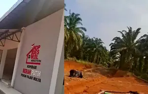 Bangunan Koperasi Desa Merah Putih Berdiri di Tengah Kebun Sawit