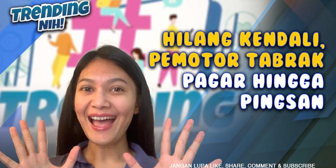 VIDEO: Trending Nih! Hilang Kendali, Pemotor Tabrak Pagar hingga Pingsan