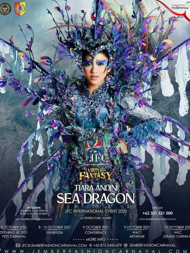 Pesona Cantik Tiara Andini Dalam Balutan Kostum Sea Dragon Untuk Jember