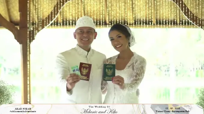 Pernikahan Melanie Putria dan Aldico Sapardan. (Tangkapan Layar YouTube/  Fit with MeL - by Melanie Putria)