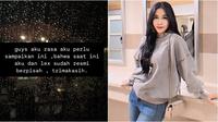 Eriska Nakesya umumkan pisah dari Young Lex. (sumber: Instagram/eriskanakesya)