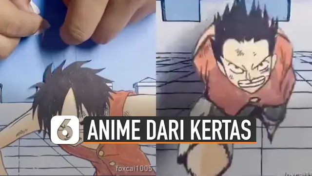 Adegan anime memang kadang membuat kita membayangkan cara membuatnya yang begitu rumit menggunakan aplikasi yang canggih. Tetapi ternyata ada juga yang kreatif membuat adegan anime One Piece menggunakan kertas.