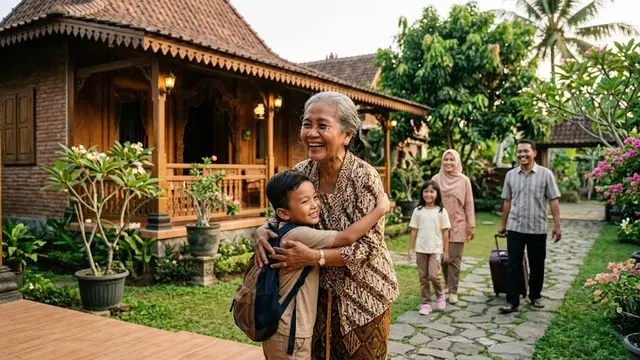 Kedatangan anak dan cucu