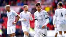 Ekspresi pemain Liverpool Andrew Robertson saat melawa Nottingham Forest pada pertandingan sepak bola Liga Inggris di City Ground, Nottingham, Inggris, 22 Oktober 2022. Liverpool dikalahkan dengan skor 0-1. (Joe Giddens/PA via AP)