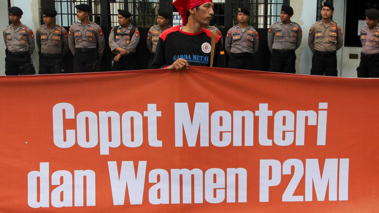 Massa buruh protes aparat Malaysia tembak mati WNI di Kedubes Malaysia