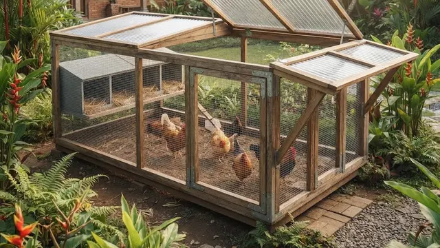 Kandang Ayam dengan Atap Lipat Modular