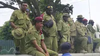 Pasukan keamanan Papua Nugini yang berjaga di sepanjang pelaksanaan KTT APEC 2018, 17-18 November 2018 (AP/Jam Morales)