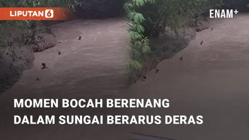 VIDEO: Viral Momen Bocah Berenang Dalam Sungai Berarus Deras di Boyolali