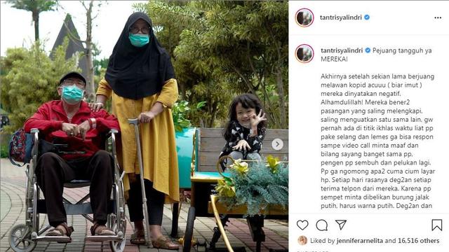 Tantri Kotak Umumkan Kedua Orangtuanya Kini Negatif Covid-19