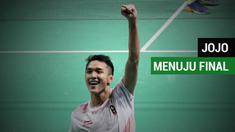 Jonatan Christie menundukkan wakil Jepang, Kenta Nishimoto, di Istora Senayan, Senin (27/8/2018).