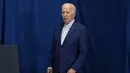 Biden mengatakan bahwa ia bersyukur mendengar kabar bahwa Trump aman dan baik-baik saja, setelah insiden tersebut. (AP Photo/Manuel Balce Ceneta)