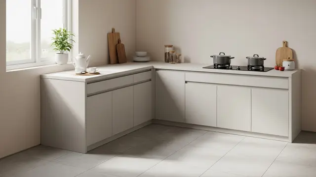 Meja Dapur Baja Ringan Bentuk L yang Cocok untuk Ruangan Sempit/Gemini AI