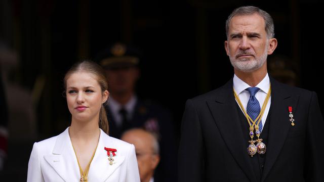 Putri Leonor dan Raja Felipe dari Kerajaan Spanyol. (AP Photo/Manu Fernandez)