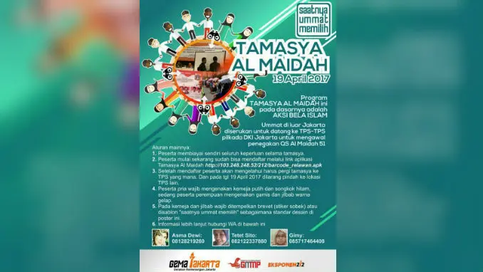Nama Asma Dewi ada di poster Tamasya Al Maidah